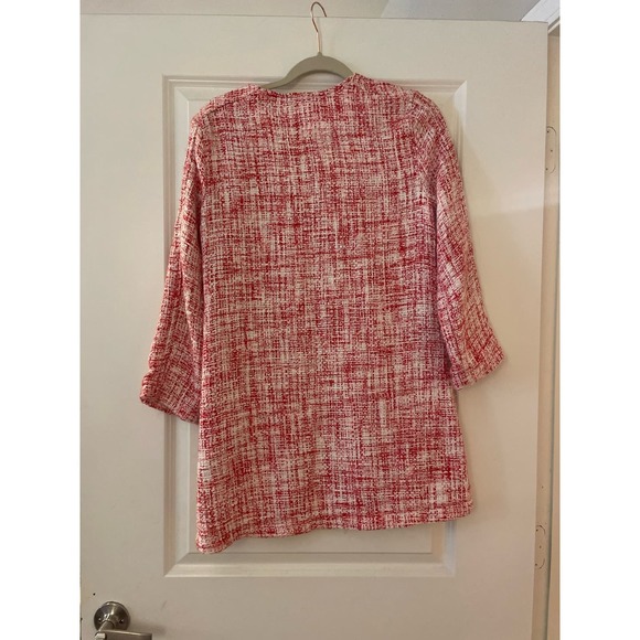 Sanctuary Women’s Red White City Long Tweed Jacket Zippered pockets Small‎ - Picture 6 of 6